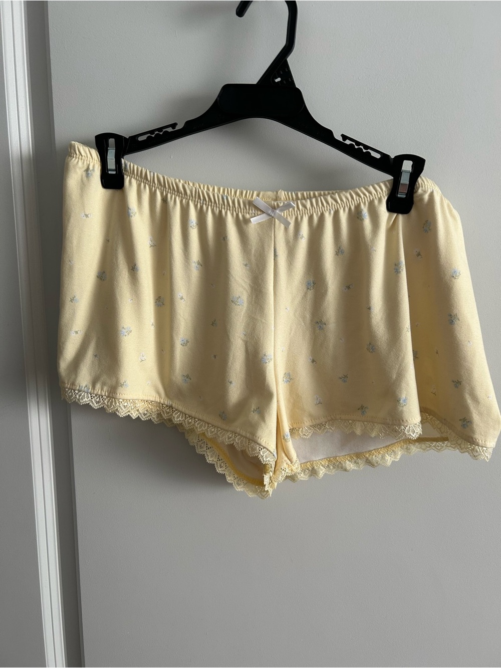 Women's Yellow Lace-Trim Sleep Shorts - NEW